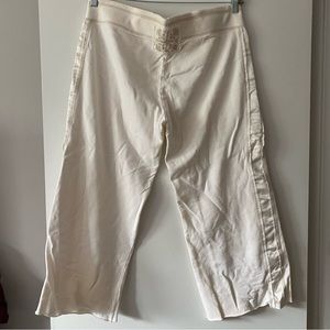 Abercrombie Ivory cotton Lightweight Terry Capri length Sweatpants